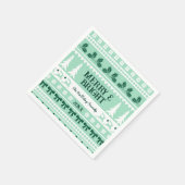 Merry & Bright Christmas Sweater Mint Green Servet (Hoek)