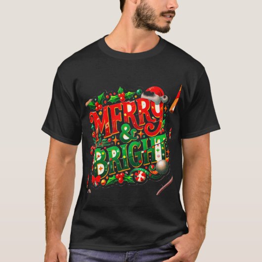 Merry & Bright Christmas T-shirt - Feestelijke fee (Voorkant)