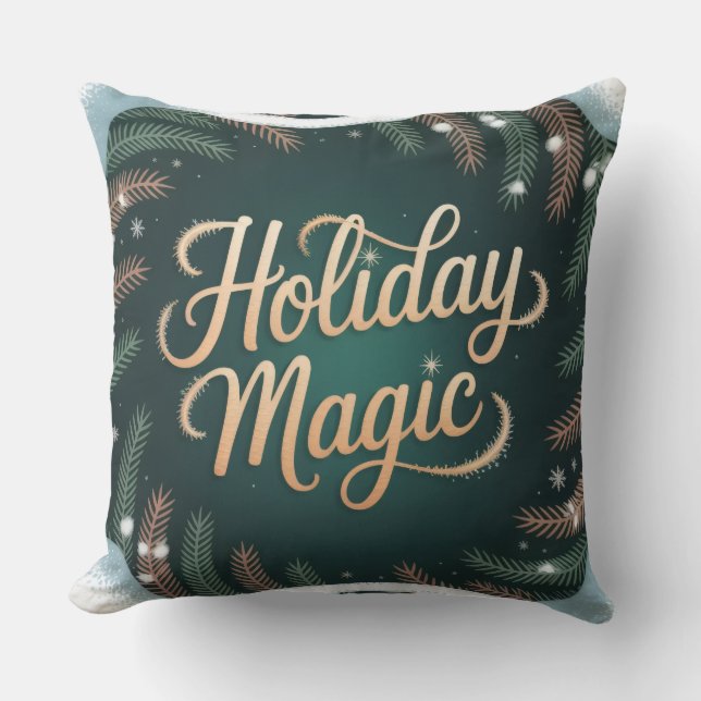 Merry & Bright Christmas Throw Pillow  Kussen (Voorkant)