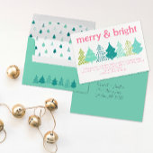 Merry & Bright Christmas Tree Holiday Kaart