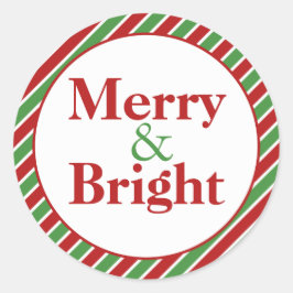 Merry & Bright Christmas Vakantie Envelope Seals Ronde Sticker