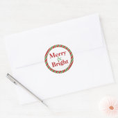 Merry & Bright Christmas Vakantie Envelope Seals Ronde Sticker (Envelop)