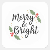 Merry & Bright Christmas Vierkante Sticker (Voorkant)