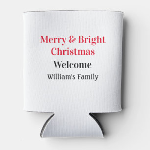 Merry Bright Christmas voeg familienaam welkomstvr Blikjeskoeler