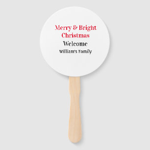 Merry Bright Christmas voeg familienaam welkomstvr Handwaaier
