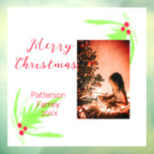 Merry Bright Christmas voeg familienaam welkomstvr Raamsticker (Vel 3)