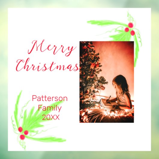Merry Bright Christmas voeg familienaam welkomstvr Raamsticker (Vel 3)