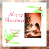 Merry Bright Christmas voeg familienaam welkomstvr Raamsticker (Vel 2)