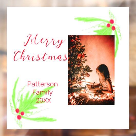Merry Bright Christmas voeg familienaam welkomstvr Raamsticker (Vel 2)