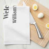 Merry Bright Christmas voeg familienaam welkomstvr Theedoek (Quarter Fold)