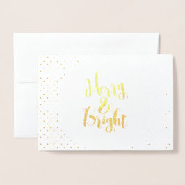 Merry & Bright Classic Feestdagen Typografie Desig Folie Kaarten