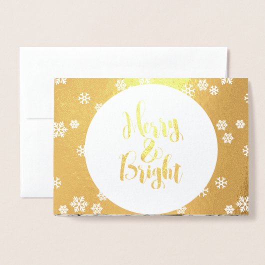 Merry & Bright Classic Snowflakes Fotothema Folie Kaarten (Voorkant met envelop)