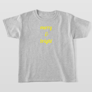 Merry & Bright Classy Grijs Geel Custom Gift T-shirt