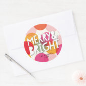 Merry & Bright Confetti kerstfeestdag ticker Ronde Sticker (Envelop)