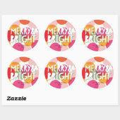 Merry & Bright Confetti kerstfeestdag ticker Ronde Sticker (Vel)