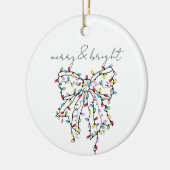Merry & Bright Coquette Kerstlichten Boog Keramisch Ornament (Links)