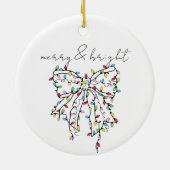 Merry & Bright Coquette Kerstlichten Boog Keramisch Ornament (Achterkant)