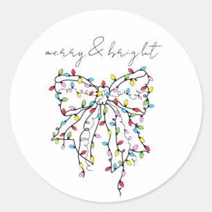 Merry & Bright Coquette Kerstlichten Boog Ronde Sticker