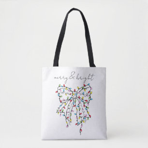 Merry & Bright Coquette Kerstlichten Boog Tote Bag