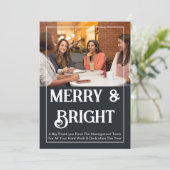 Merry & Bright Corporate Holiday Kaart voor werkne (Staand voorkant)