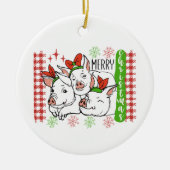 Merry bright Country Varkens Holiday Ceramic Ornam Keramisch Ornament (Voorkant)
