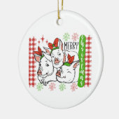 Merry bright Country Varkens Holiday Ceramic Ornam Keramisch Ornament (Links)