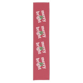 "Merry & Bright" Crimson Red Table Runner Korte Tafelloper (Voorkant)