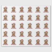Merry & Bright Cute Highland Baby Cow Christmas Cadeaupapier (Vlak)