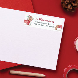 Merry & Bright | Dachshund Dog-kerstkeuken Etiket