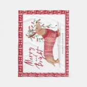 Merry & Bright | Dachshund Dog-kerstkeuken Fleece Deken (Voorkant)