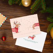 Merry & Bright | Dachshund Dog-kerstkeuken Folie Feestdagenkaart