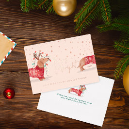 Merry & Bright | Dachshund Dog-kerstkeuken Folie Feestdagenkaart