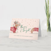 Merry & Bright | Daslooker Kersttrui voor Honden Feestdagen Kaart (Voorkant)