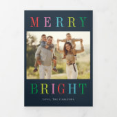 Merry Bright EDITABLE COLOR Trifold Vakantie Kaart (Cover)