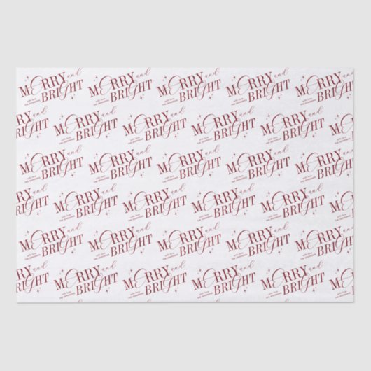 Merry & Bright Elegant Aangepaste Naam Kerstmis Tissuepapier (Voorkant)