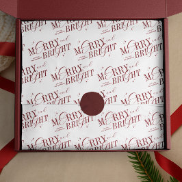 Merry & Bright Elegant Aangepaste Naam Kerstmis Tissuepapier