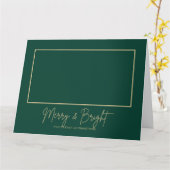 Merry & Bright Elegant Green GFolded Greeting Card Kaart (Gele Bloem)