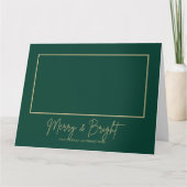 Merry & Bright Elegant Green GFolded Greeting Card Kaart (Voorkant)