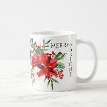 Merry Bright Elegant Poinsettia Floral Kerstmis
