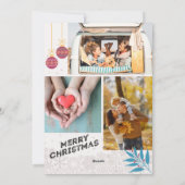 Merry Bright Elegant Script Arch 4 FotoKerstmis Feestdagenkaart (Achterkant)