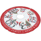 Merry Bright Familie Kerstpinguïns Wit Rood Kerstboom Rok (Gekanteld)