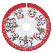 Merry Bright Familie Kerstpinguïns Wit Rood Kerstboom Rok (Voorkant)