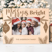 Merry & Bright Familienamen Kerst Keepsake Gegraveerde Lijstjes