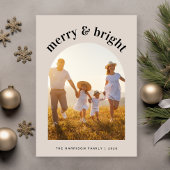 Merry Bright Family Arch - kerstfoto Feestdagenkaart