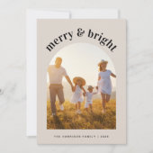 Merry Bright Family Arch - kerstfoto Feestdagenkaart (Voorkant)