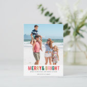 Merry Bright Family-fotobudgetkerkerst Feestdagenkaart (Staand voorkant)