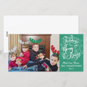 Merry Bright Feestdagen Groen Modern Photo Christm Feestdagenkaart (Voorkant / Achterkant)