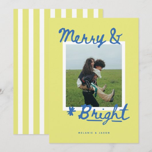 Merry & Bright Feestdagenkaart (Voorkant / Achterkant)