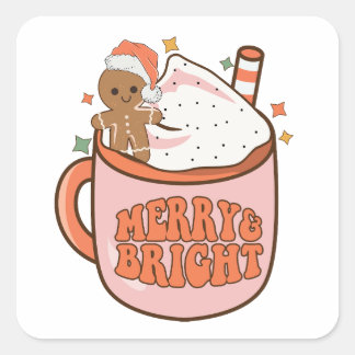 Merry Bright – Feestelijke Kerstbeker Sticker