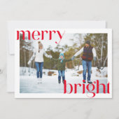 Merry Bright Festieve Rode Typografie Fun Twee Fot Feestdagenkaart (Voorkant)